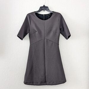 NWT Banana Republic Dress Women's Fit & Flare Midi Gray Brand New Dark Academia